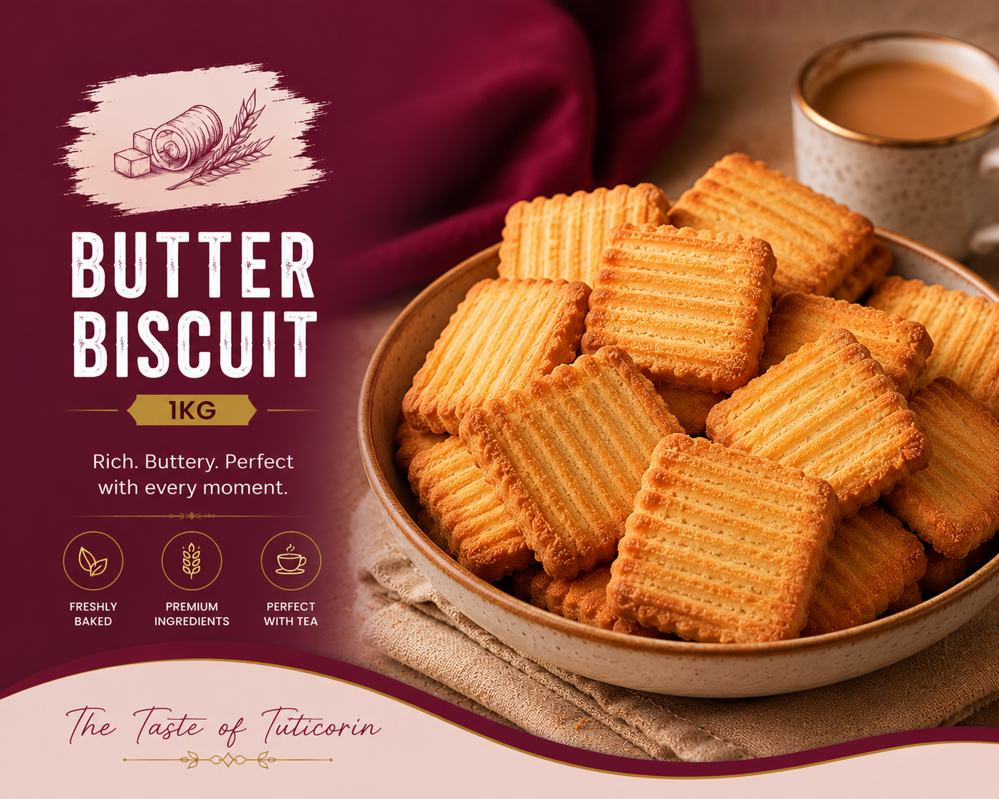 Butter Biscuit 1Kg Ganesh Bakery Tuticorin